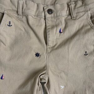 Janie and Jack Boys Nautical Embroidered Chino Pants Khaki Size 10